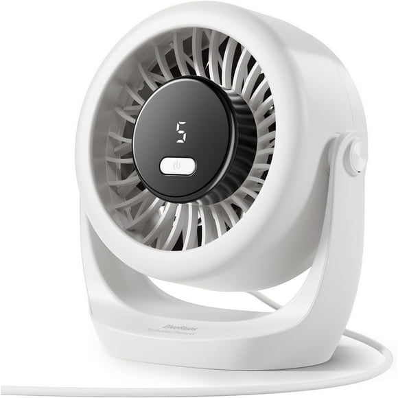 shiyou-USB Desk Turbo Fan, Ultra-Quiet Mini Desk Fan, Powerful Wind, LED Display, 5 Speed, 360° Rotating Small Portable Fan for Home, Office and Outdoor Cool Tech Gadgets - TurboBreeze