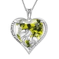 thumbnail image 1 of Juwaliy Collar de Corazón para Mujer para Madre Hija Hermana Dije de Piedra de Nacimiento de Peridoto Verde de Plata Esterlina 925 Joyería Regalo de Navidad Agosto Cumpleaños Día de la Madre, 1 of 7