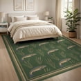 thumbnail image 3 of ODIKA 8'x10' Washable Area Rug Non-Slip Chair-Friendly Mat Fishing Lake Trout Nautical Border Lure Novelty Vintage Hooked Flowing Dynamic for Dining Room, Large Office, Lounge, 3 of 7