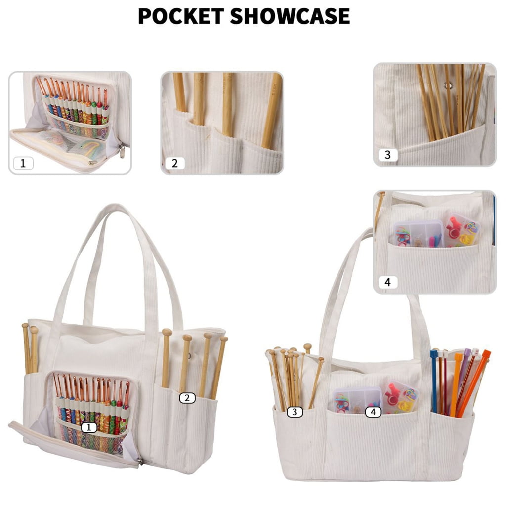 Yarn Bag Craft Project Bag Knitting Project Bag for Crochet Pattern Yarn Hook