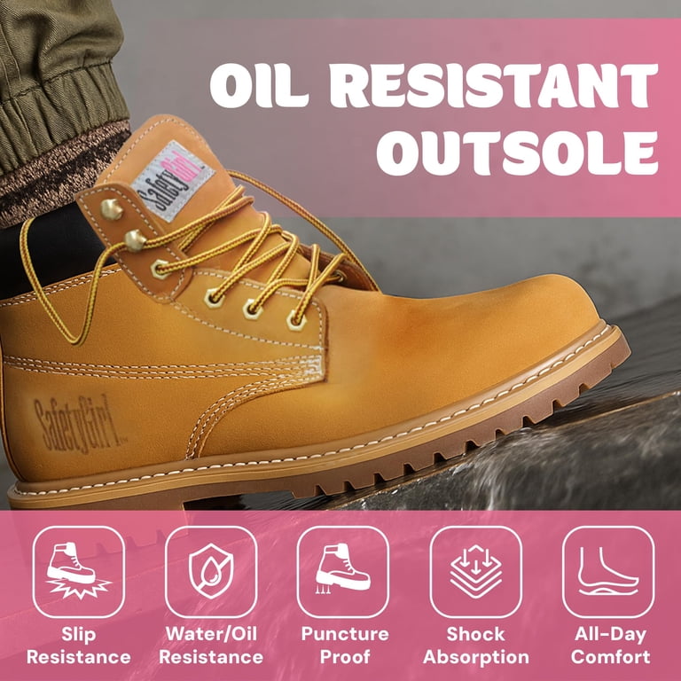Safety Girl Steel Toe Boots for Women - Tan - 6.5M  display picture 3