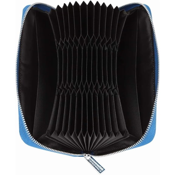 Women 36 Slots  Blocking Card Holder Large Long Leather Zipper Organizer Accordion Wallet