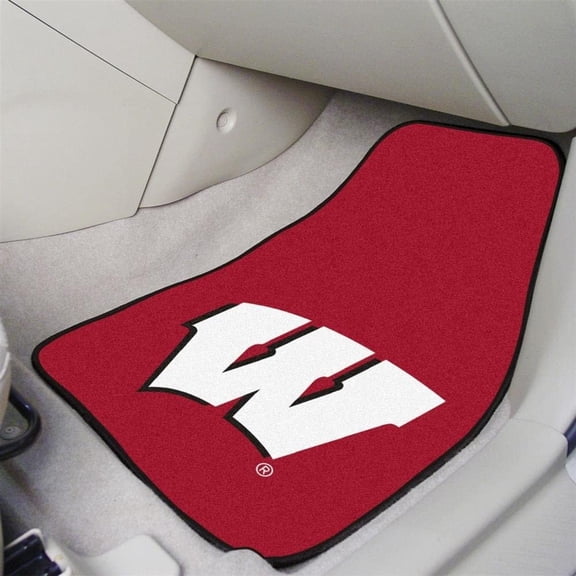 Wisconsin 2-pc Carpeted Car Mats 17"x27"