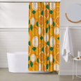 thumbnail image 6 of Shower Curtain, Sweet Cute Orange Waterproof Fabric Plastic Shower Curtain, Drying Fast Bathroom Curtain with 9 Buttonholes, Ruffle Shower Curtain 60x72in, 6 of 8