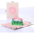 thumbnail image 5 of Valentine's Flamingo 3D Pop-up Greeting Card, 5 of 5