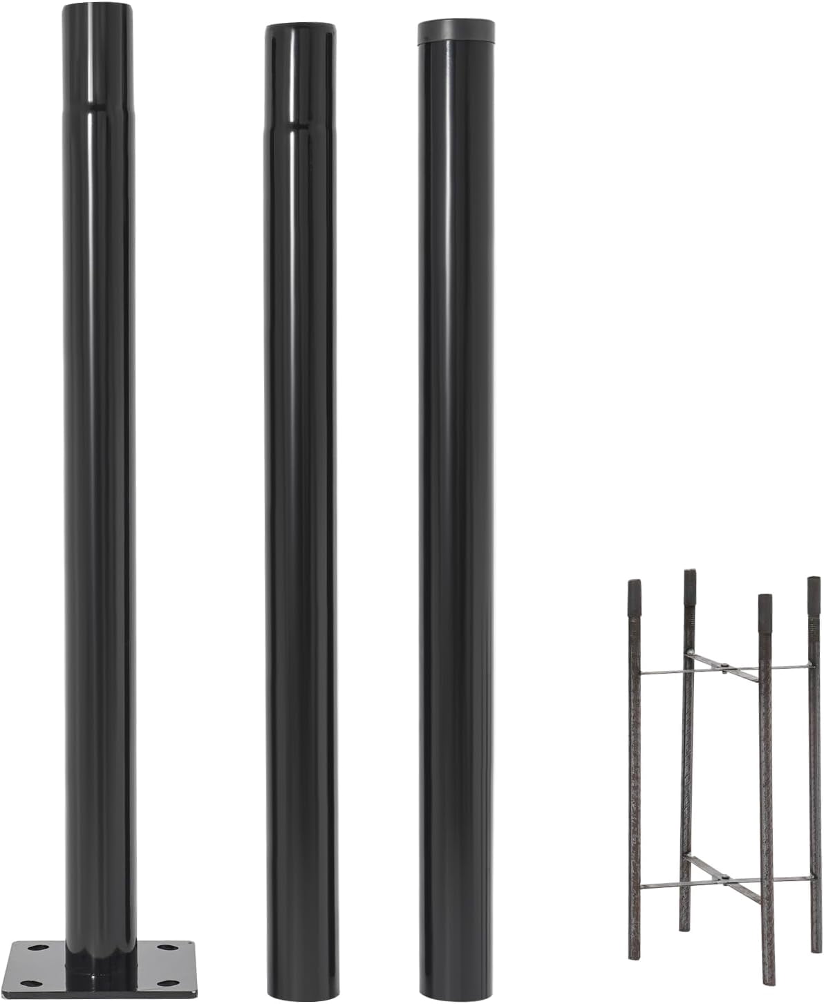 Street Light Pole 10ft Tall Street Lamp Post for Metal Solar Lights Poles with 7.87 inch x 7.87 inch Base for Outdoor Street Light Courtyard Pathway Patio Flag Post
