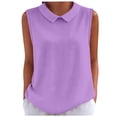 thumbnail image 2 of Womens Tank Tops Waffleknit Collared Sleeveless Camisole Top for Women Hollow Out Back Dressy Casual Tanks, 2 of 7