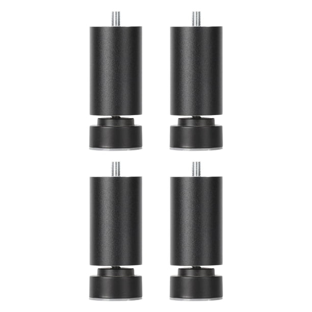 4 patas de mesa M10 para muebles, patas de sofá de aleación, rosca M10 para marco de cama. Negro 25cm