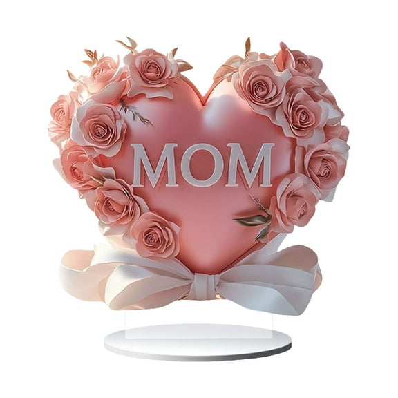 CY5O5ee Mother'S Day Tabletop Decoration Love You Mothers Day Gifts Presents From Daughter Son Christmas Birthday Gifts Desk Signs for Home Bedroom Room Shelf Table Decor (Love Heart)