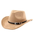 thumbnail image 4 of QWERTY Western Cowboy Hat with Curved Brim Ethnic Style Fedora for Outdoor Travel, 4 of 5