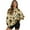 Beige-Sunflower Paw, variant on HELLHERO Ladybug Flower Print Pullover Tops for Women Soft Loose Crewneck Sweater Casual Long Sleeve Sweatshirt Fall Travel Tops Size XL