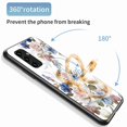 thumbnail image 5 of Allytech For Samsung Galaxy A13 5G Case with Diamond Ring Holder Girls Women Luxury Flower Pattern Glass Back Shockproof Silicone Case For Galaxy A13 5G Case, White flower bush, 5 of 7