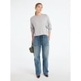 thumbnail image 3 of Scoop Women's and Women's Plus Oversized Crewneck Sweater, Lightweight, Sizes XS-4X, 3 of 6