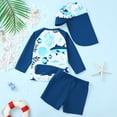thumbnail image 5 of Toddler Boys Swimsuit Swim Set Print Swim Trunks Rash Guard Swim Cap 3 Piece Beach Pool Vacation Summer Swimwear Size 12-18 Months, 5 of 9