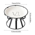 thumbnail image 3 of Elevated Ceramic Cat Bowl With Metal Stand Anti Tip Pet Food Water Bowl Cute Pattern Raised Feeding Dish For Small Medium Cats Dogs Prevent Neck Strain Indoor Pet Feeder, 3 of 6