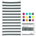 thumbnail image 1 of Your Choice Toalla De Playa De Microfibra De Secado Rápido Sin Arena Para Adultos Y Niños – Gran Tamaño, Compacta Y Ligera, Absorbente – Toalla De Camping – Toalla De Playa Grande A Rayas Grises Y Bla, 1 of 5