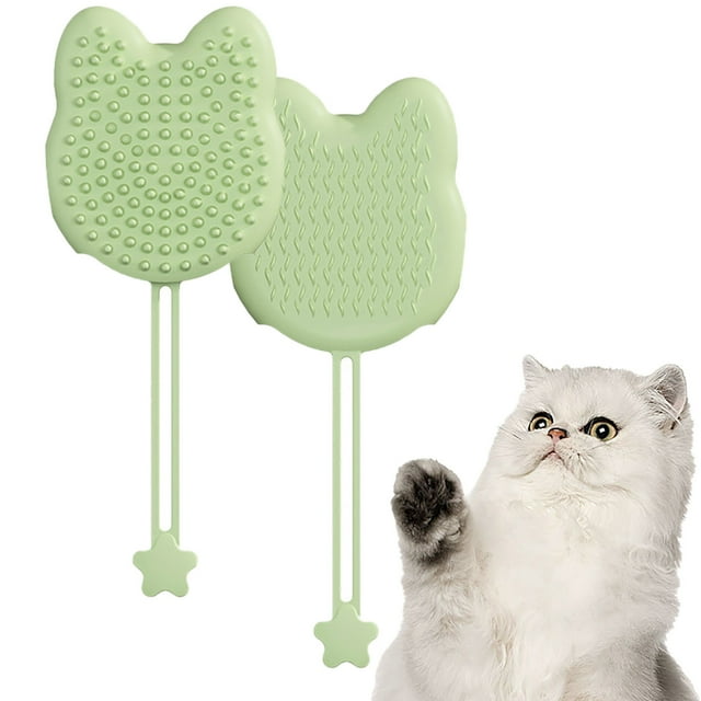 Ltdhehe 2 In 1 Pet Grooming Gloves Adorable Cat Head Shape Pet Grooming Massage Glove Grooming For Dogs Cats Rabbits On Wet Or Dry Hair Pet Hair Gloves 1 PC