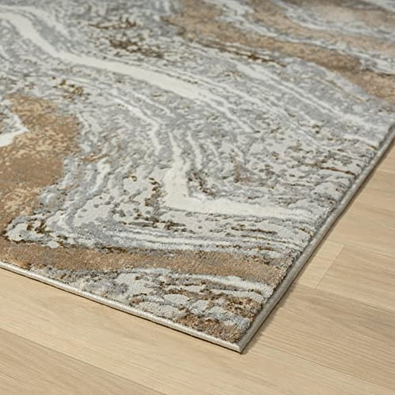 LUXE WEAVERS Marble Abstract Area Rug, Beige 4x5