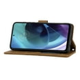 thumbnail image 2 of Wallet Case for Motorola Moto G71 5G 6.4 Inch, Skin Feel Embossed Leather Magnetic Case with Kickstand Card Slots Long Shouder Strap Cover for Motorola Moto G71,Brown, 2 of 9