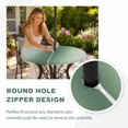 thumbnail image 4 of Round Outdoor Tablecloth with Umbrella Hole and Zipper, Sage Green Grey Ombre Tablecloth with Elastic Waterproof, Farmhouse Gradient Minimalist Patio Table Covers for 31" - 35" Picnic Pool Tables, 4 of 9
