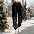 thumbnail image 2 of TTUHYWXI Christmas Sweatpants for Women 2025 High Waist Joggers Drawstring Elastic Fashion Pajamas Pants (Black, L), 2 of 4