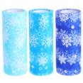 thumbnail image 1 of 3 Rolls Snowflake Pattern Gauze Cloth Dress Doll DIY Cloth Accessory Skirt Cloth, 1 of 9