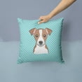 thumbnail image 2 of Dog Face Checkerboard Design Fabric Decorative Pillow, 2 of 4