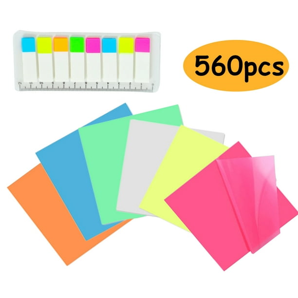 Transparent Sticky Notes Clear Translucent Sticky Tabs 3"x3" Waterproof Book Annotation Supplies