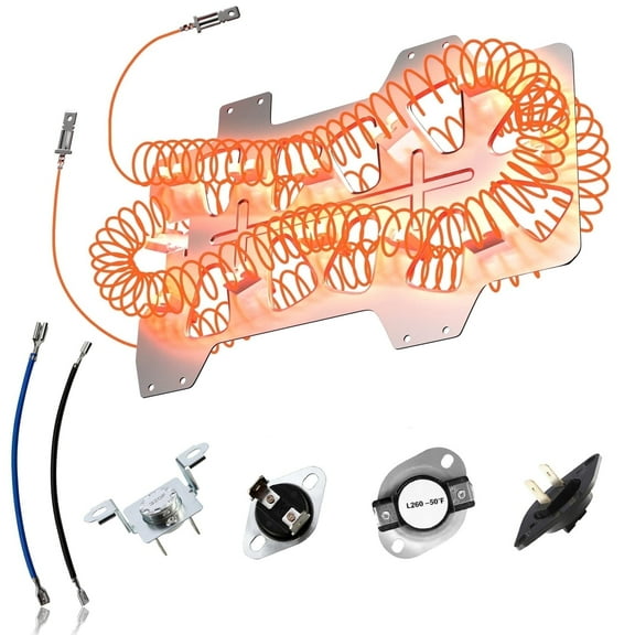 UPGRADED 【95% Nickel】Dryer Heating Element DC47-00019A for Samsung dv42h5000ew/a3 dv45h7000ew/a2 Dryer Parts, Including DC96-00887A, DC47-00016A, DC47-00018A and DC32-00007A