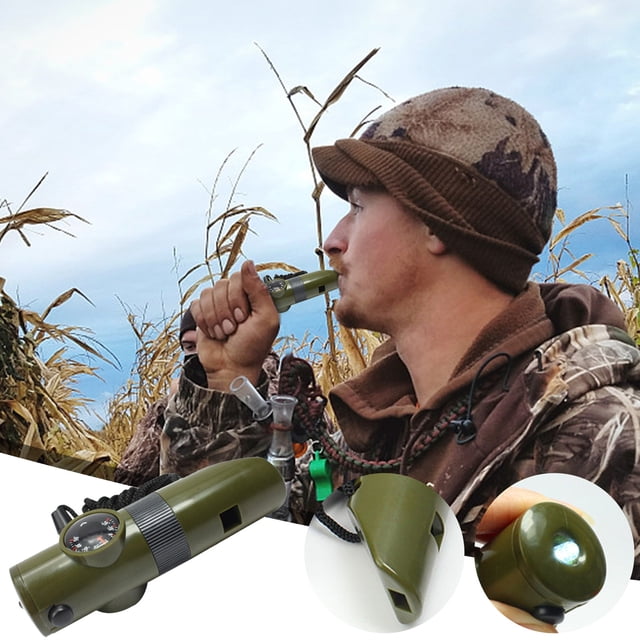 Xihbxyly La Mejor Oferta 7 En 1 Supervivencia Bushcraft Trekking Silbato Espejo Antorcha Lupa,Etc.