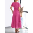 thumbnail image 2 of Vestido largo PRETTYGARDEN 2025 para mujer con cuello en V y manga corta, 2 of 8