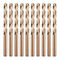 1/4" M35 Cobalt HSS Jobber Length Twist Drill Bit with Straight Shank,Heavy Duty, Pack of 10 PCS, Drilling for Cast Iron, Heat-Treated Steel, Stainless Steel and Other Hard Materials
