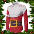 thumbnail image 2 of Christmas Sweatshirts for Men Button Long Sleeve Full Christmas Print Mens Bussiness Casual Shirt,Hot Pink,5XL, 2 of 3