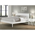 thumbnail image 5 of Camaflexi Mid Century Platform Bed Wood Panel Bed Frame with Headboard, Full, White, 5 of 9