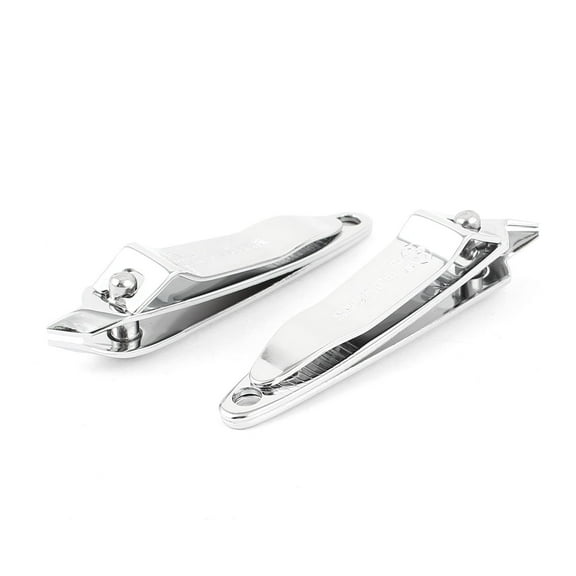 Unique Bargains Silver Tone Manicure Tool Cutter Pedicure Nail Fingernails Toenails Clippers Trimmer 2pcs