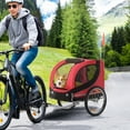 thumbnail image 2 of Aosom Dog Bike, Trailer Pet Cart, Bicycle Wagon, Travel Cargo, Carrier Attachment with Hitch, Foldable for Travelling, Red, 2 of 10