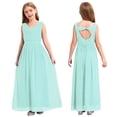 thumbnail image 3 of Oyolan Robe Longue d'Été pour Fille, Dos Nu, Maxi, Mariage, Fête, Concours, Robe de Bal, Vert Menthe, 12, 3 of 7