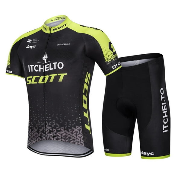Men's Cycling Jersey Set Breathable Quick-Dry MTB Road Bike Cycling Clothing Set Short Sleeve Biking Shirt with 3D Gel Padded Shorts
