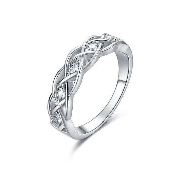 Celtic Ring Sterling Silver Simple Cross Knot Ring Wedding Ring Celtic Jewelry Christmas Gift for Women and Girlfriend Wife