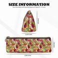 thumbnail image 4 of Xecao Colored Large Mushrooms and Leaves Print Leather Pencil Case -Stationery Bag Pen Holder for Work & Office, 4 of 5