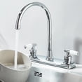 thumbnail image 6 of Chrome High Arc Kitchen Faucet 8 inch Centerset 3 Hole 2 Handle Sink Mixer Taps, 6 of 11