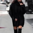 thumbnail image 2 of zaveiop Womens Turtleneck Oversized Long Sweater Dress 2025 Plus Size Tunic Pullover Knit Winter Dresses (Black, S), 2 of 4