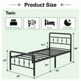 thumbnail image 2 of Maenizi 16 inch Tall Twin Bed Frames with Headboard and Footboard, Heavy Duty Metal Platform Bed Frame Twin No Box Spring Needed, Easy Assembly, Under Bed Storage, Noise Free, Black, 2 of 7