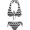 thumbnail image 4 of SKQIT Women's Halter String Swimsuits Simple Geometry Print Triangle Bikini Sets Sexy Tie Side Swimwear 2 Piece Suits, 4 of 10