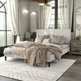 thumbnail image 3 of Furniture of America Lila Boucle Fabric Mattress Ready Queen Bed in White, 3 of 5