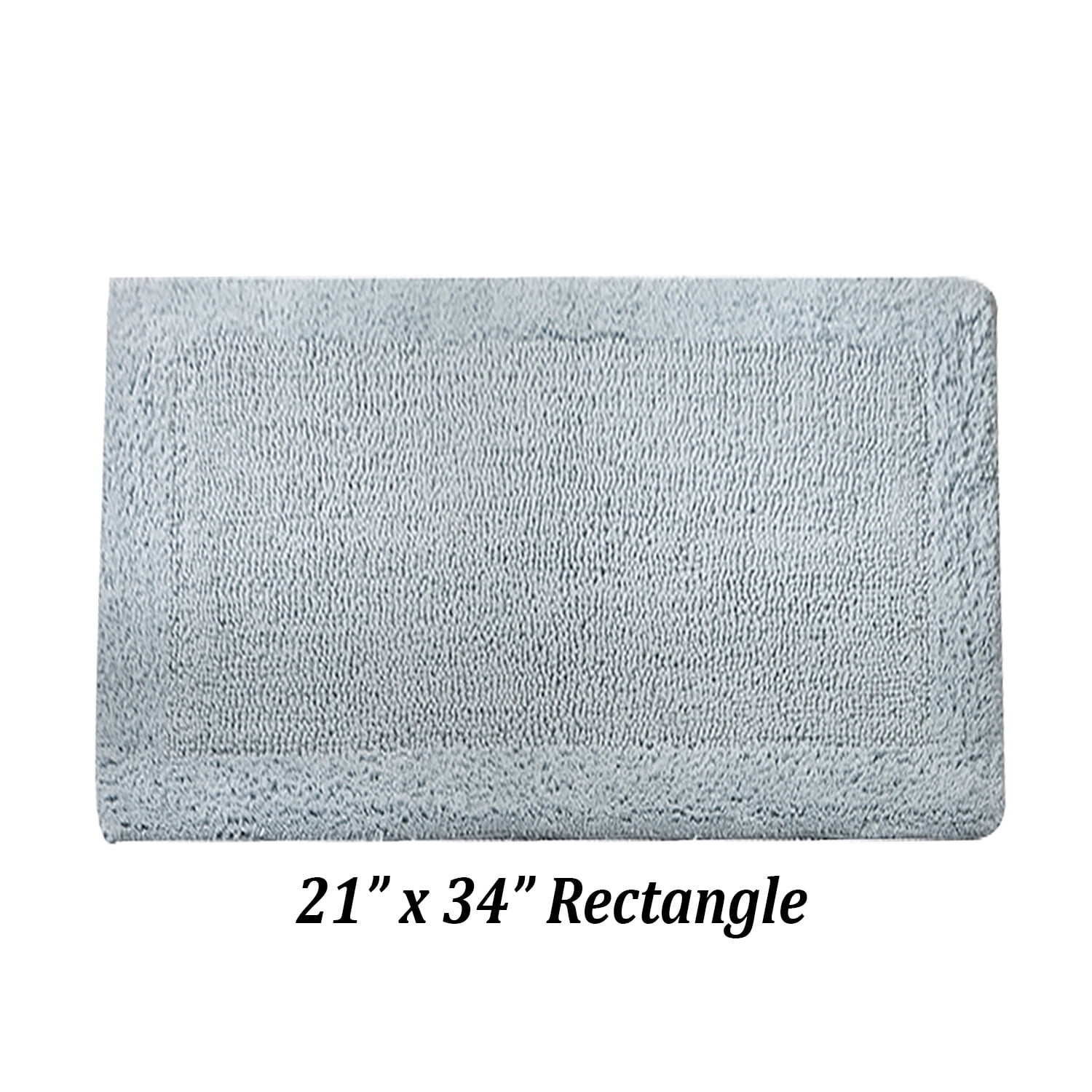 Better Trends 21" x 34" Premium Bathroom Rugs 100% Cotton Soft Reversible Tufted Bath Mat Water Absorbent Bath Rug Ideal for Bathroom Shower and Tub Use (Blue) Edge Collection