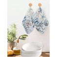 thumbnail image 3 of Blue Starfish Coastal Kitchen Dish Towels for Drying Dishes Set of 2, Nautical Summer Beach Shell Coral Waffle Weave Microfiber Hand Tea Bathroom Towels Quick Dry & Absorbent Towel 12x12, 3 of 6