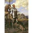 thumbnail image 2 of Hans Thoma 14x18 Black Ornate Wood Framed Double Matted Museum Art Print Titled - Knight Saint George (1889), 2 of 5