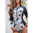 thumbnail image 5 of Charmo Rash Guard Swimwear for Women One Piece Long Sleeve Swimsuit Zipper Front Bathing Suits, 5 of 6