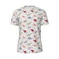 thumbnail image 5 of Wukai Cute Dinosaur Print Men's Short-Sleeved Mesh T-Shirt,Quick-Dry Short Sleeve Workout T-Shirt-5X-Large, 5 of 8